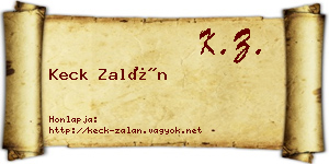 Keck Zalán névjegykártya