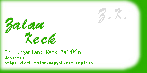 zalan keck business card